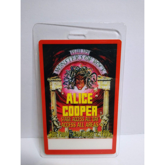 Monsters Of Rock Backstage Pass Heavy Metal Hard Rock Music 1995 Alice Cooper - Picture 2 of 2